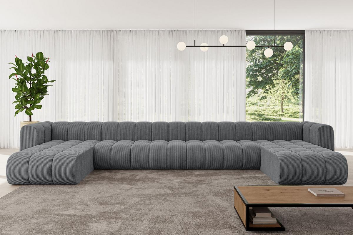 WOHNLANDSCHAFT modulares Sofa Joren-U3 - 501x177x70 cm Dunkelgrau - Dunkelgrau, Holzwerkstoff/Textil (501/70/177cm) - ALTDECOR