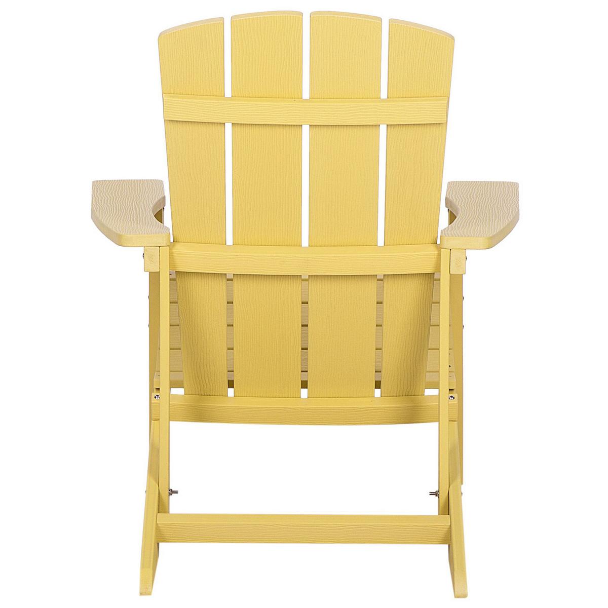 GARTENSTUHL mit Fußhocker Kunstholz gelb Adirondack - Goldfarben, Kunststoff (75/88/88cm) - Beliani