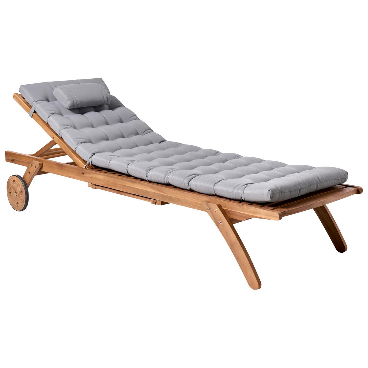 LIEGENAUFLAGE Hellgrau 56/192 cm Cesana Premium - Hellgrau, Textil (192/5/56cm) - Beliani
