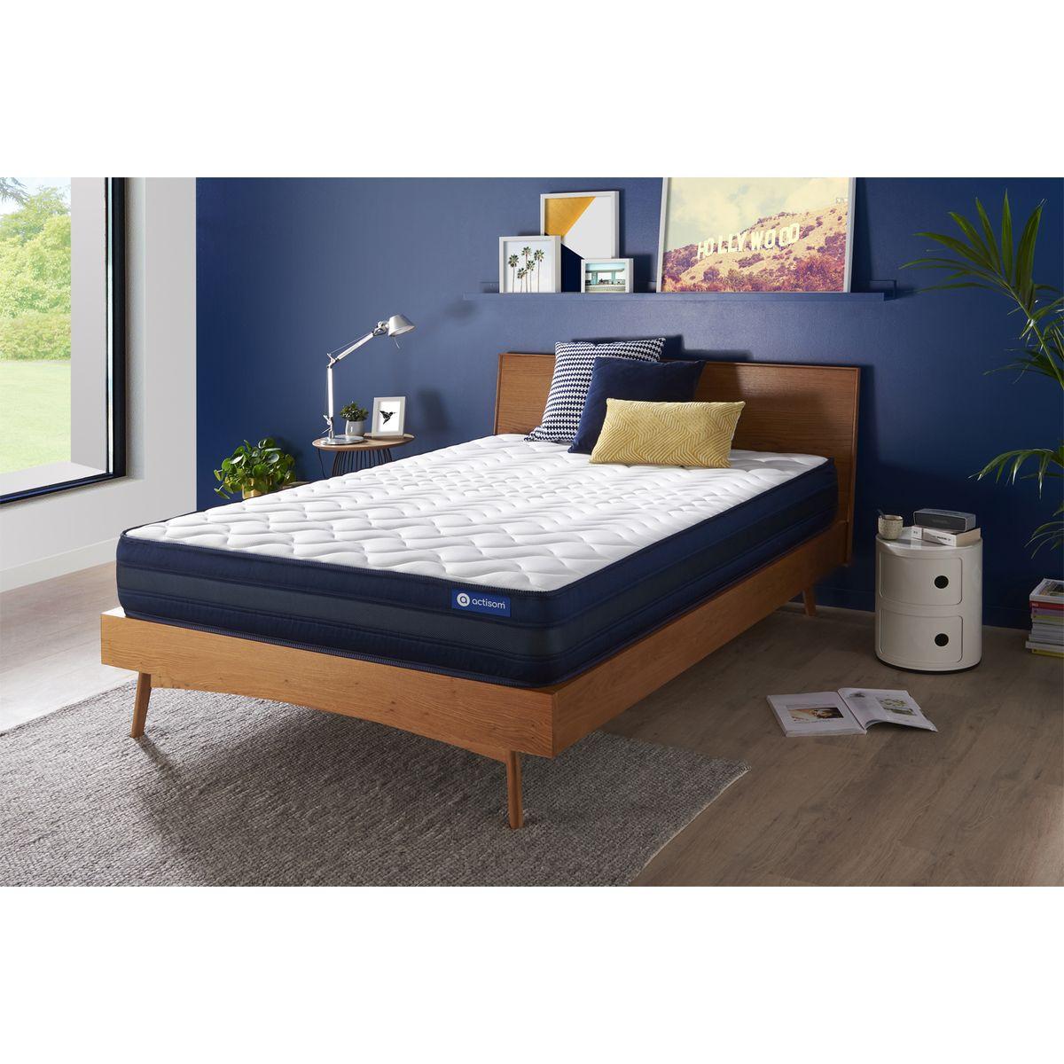 MATRATZE Actiflex tech Taschenfederkern und Memory-Schaum 135 x 200 cm h4 - Weiß, Textil (135/200cm) - ACTISOM
