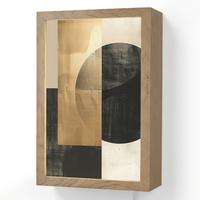 WANDLEUCHTE Abstrakt - Modern - Schwarz - Gold 20x30 cm - Sandfarben, Holzwerkstoff (20/30/8cm) - OnlyWow
