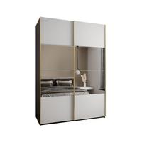 SCHWEBETÜRENSCHRANK 245,5/170/64 2-türig - Goldfarben/Schwarz, Holz/Metall (170/245/64cm) - Abiks Möbel