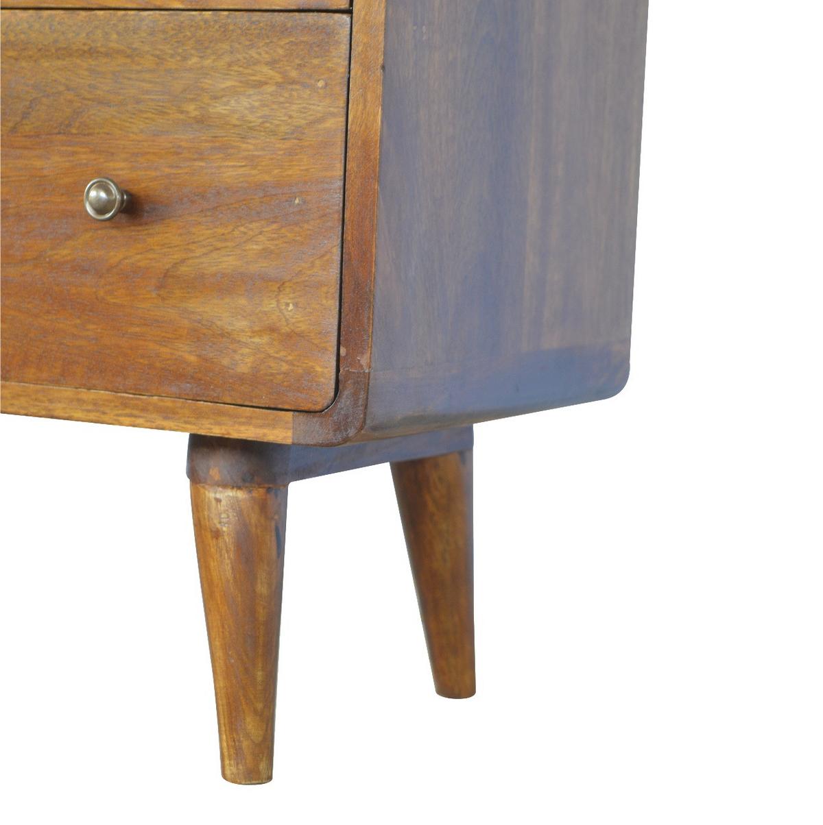 KOMMODE im Kastanien-Finish, 3-Schublades, Braun - Messingfarben/Braun, Holz/Metall (70/80/35cm) - Artisan Furniture