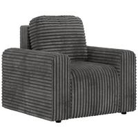 SESSEL NESSARO - Grau Cord - Schwarz/Grau, Kunststoff/Textil (96/94/90cm) - MKS