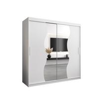 SCHWEBETÜRENSCHRANK 200/200/62 2-türig - Silberfarben/Weiß, Holz/Kunststoff (200/200/62cm) - MÖBEL KRYSPOL