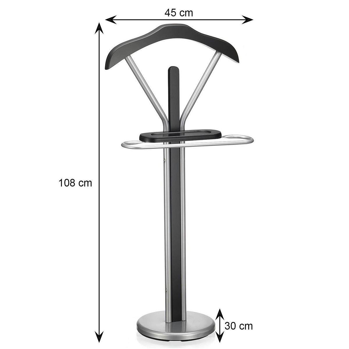 HERRENDIENER FABIO schwarz - Schwarz, Metall (45/108/30cm) - IDIMEX