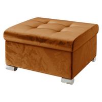 POLSTERHOCKER Niko Klein - Silberfarben/Bronzefarben, Holz/Textil (70/41/68cm) - MIRJAN24