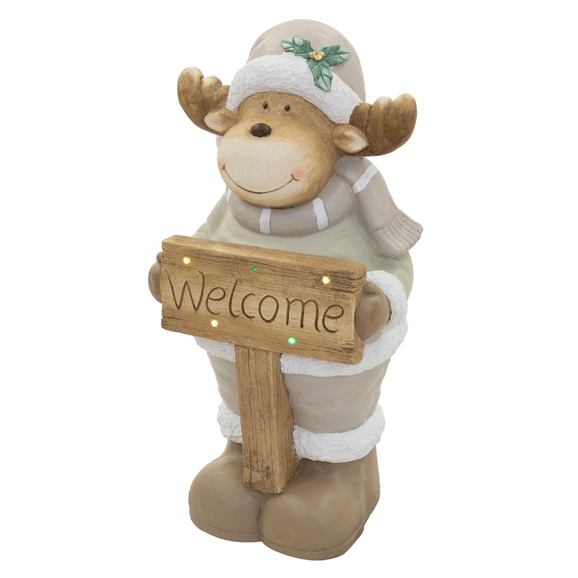 WEIHNACHTSELCH-FIGUR mit LED-Beleuchtung Weihnachtsdeko Innen Rentier 76 cm - Multicolor, Stein (40/76/29cm) - ECD-Germany