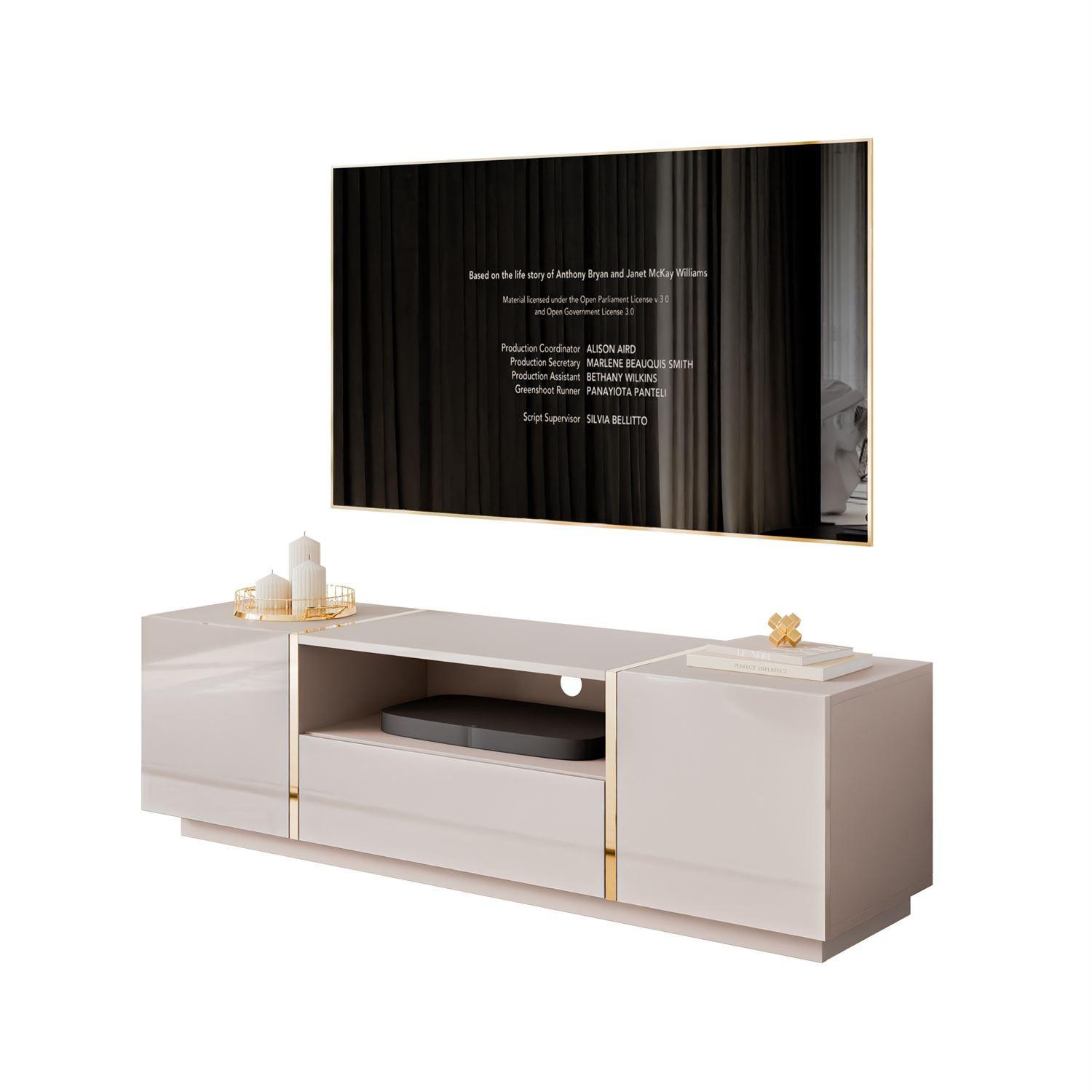 TV ELEMENT ONYX Kaschmir Hochglanz - Kaschmir, Holzwerkstoff (158/46/41.3cm) - Lookway