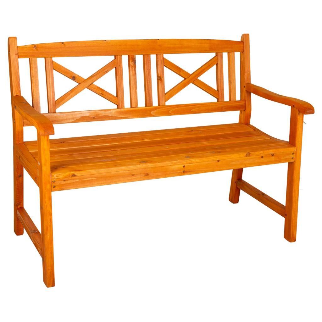 BANK aus Holz, 120x60x90cm - Orange, Holz (120/68/65cm) - Wanderlust