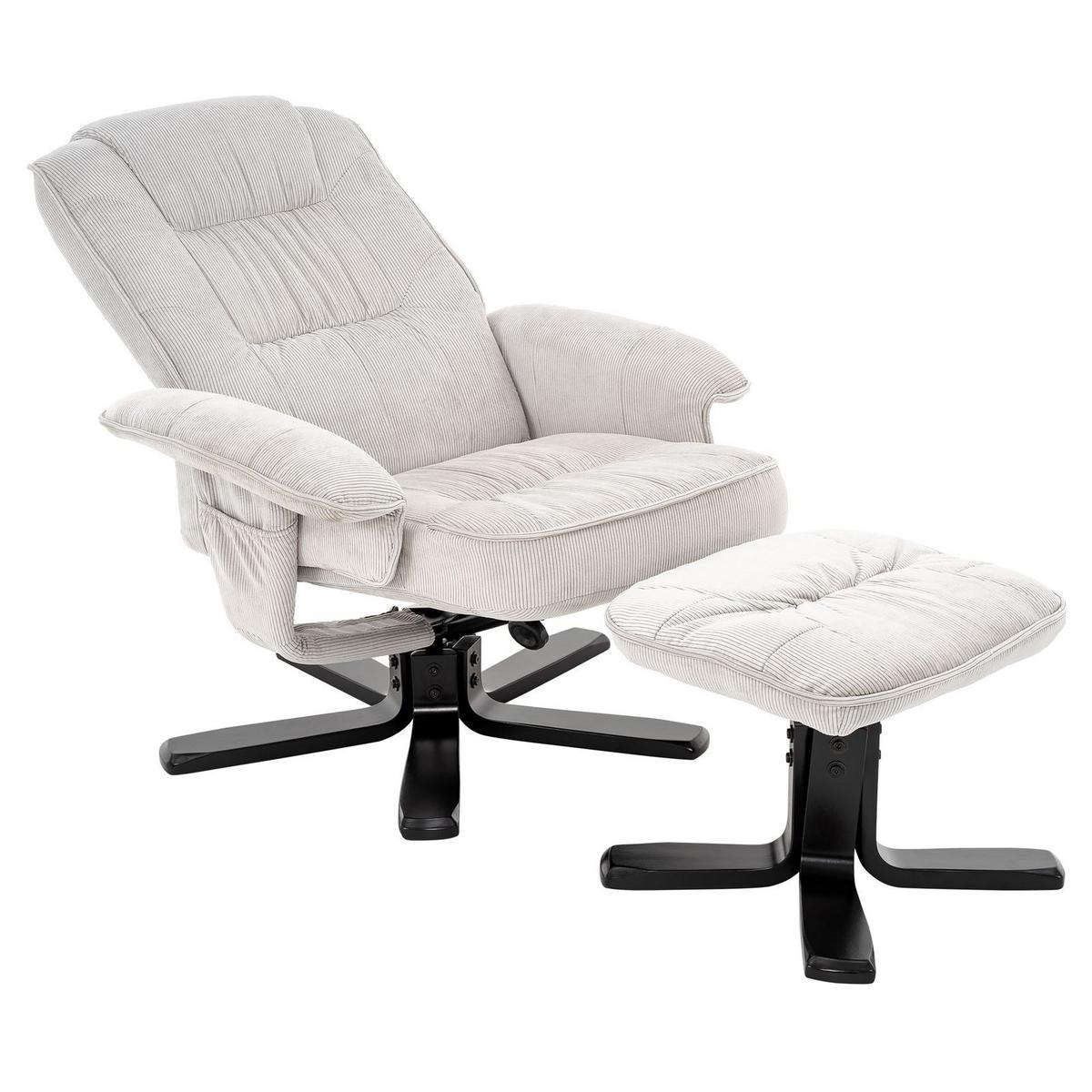 RELAXSESSEL CHARLY weiß/schwarz - Schwarz/Weiß, Textil (76/87/61cm) - IDIMEX