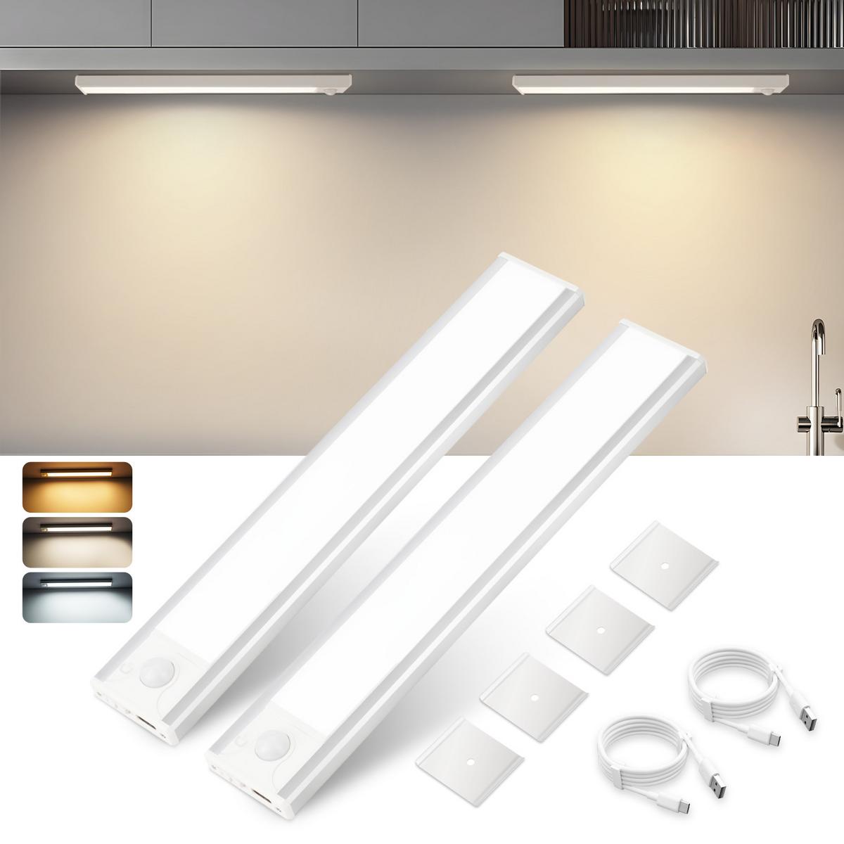SCHRANKLEUCHTE LED Sonngilde 4/1/20 cm (2er-set) - Silberfarben, Metall (20/4/1cm) - ZMH