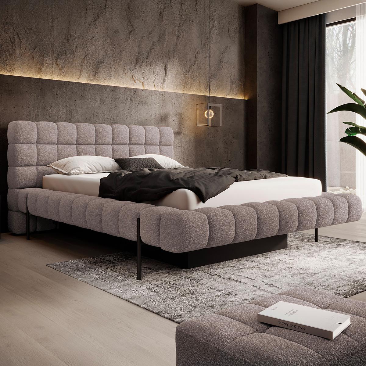 BOXBETT 180/200 Ezio Hellgrau - Grau, Holz (180/200cm) - Petits-meubles