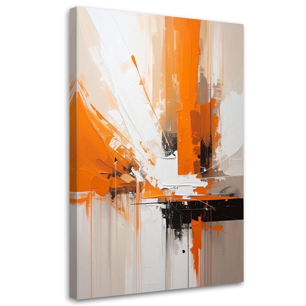 BILD auf Leinwand, Beige orange Abstraktion - Orange, Textil (80/120cm) - Feeby