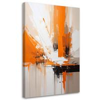 BILD auf Leinwand, Beige orange Abstraktion - Orange, Textil (40/60cm) - Feeby