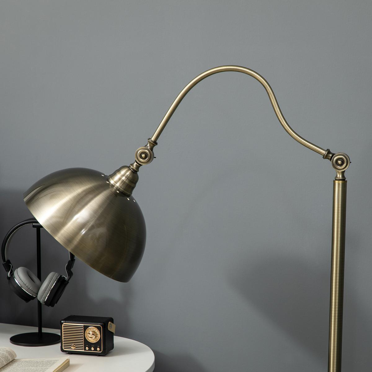 STEHLAMPE mit E27 Fassung, Schlafzimmer - Bronzefarben, Metall (42/25.5/152cm) - HOMCOM