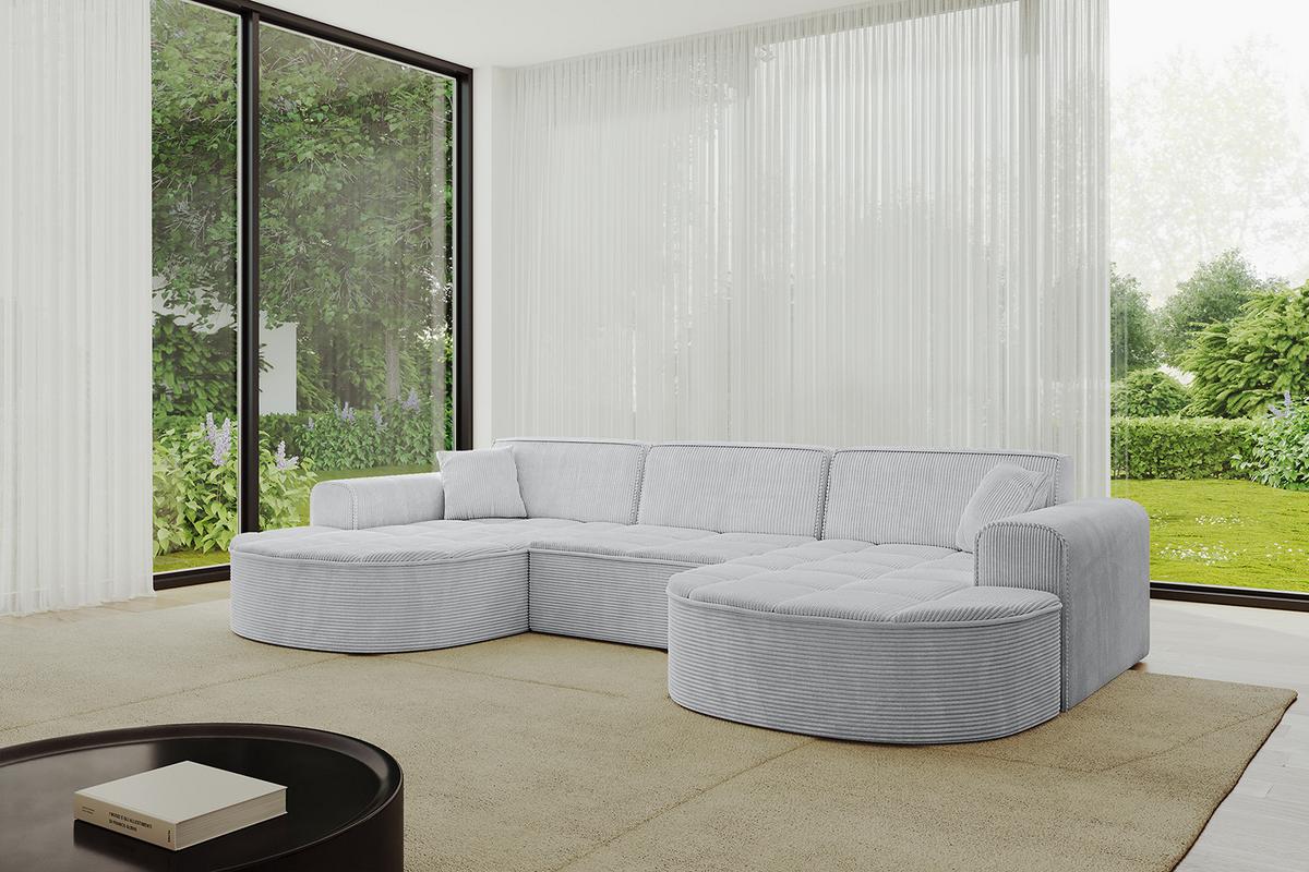 WOHNLANDSCHAFT TARO-U1 - 303x171x79,5 cm Grau - Grau, Holzwerkstoff/Textil (303/79.5/171cm) - ALTDECOR