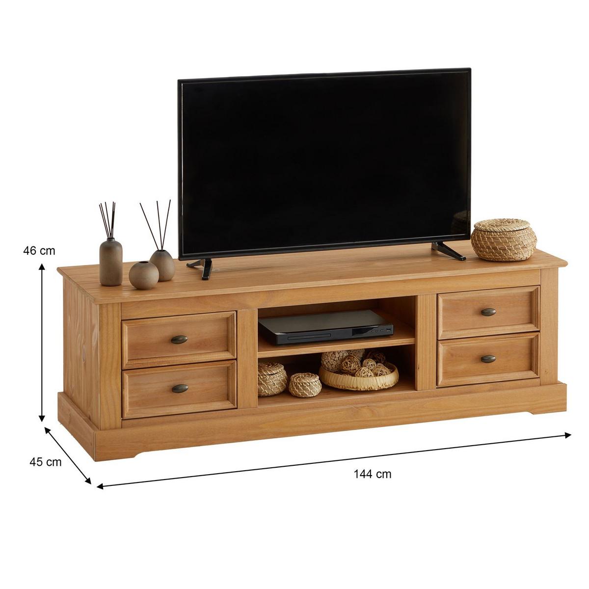 LOWBOARD KENT - Kieferfarben, Holz (144/46/45cm) - IDIMEX