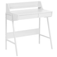SCHREIBTISCH mit Regalaufsatz Weiß 77/46 cm Broxton - Weiß, Holzwerkstoff (46/77/89cm) - Beliani
