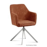 ARMLEHNSTUHL drehbar (6er-Set) Duscha 57x87x60 Edelstahl/Cognac - Edelstahlfarben/Cognac, Kunststoff (60/87/57cm) - 58aufmkessel