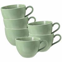 MILCHKAFFEETASSEN Beat Color Glaze Salbeigrün 0,35 l 6er Set - Grün, Keramik (0.35L) - Seltmann Weiden