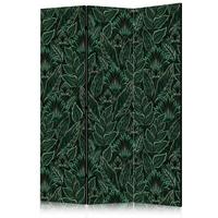 PARAVENT Akustik 3-tlg 135x172 cm Gr ne Bl tter - Grün, Holz/Textil (135/172/3cm) - Muralo