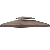 PAVILLONDACH, Polyester, Kaffee - Braun, Kunststoff (300/20/400cm) - Outsunny