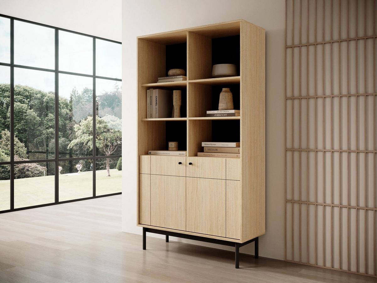 BÜCHERREGAL Japandies Eichenholzoptik 104 cm - Eichefarben, Holzwerkstoff (103.5/184.6/39cm) - Selsey