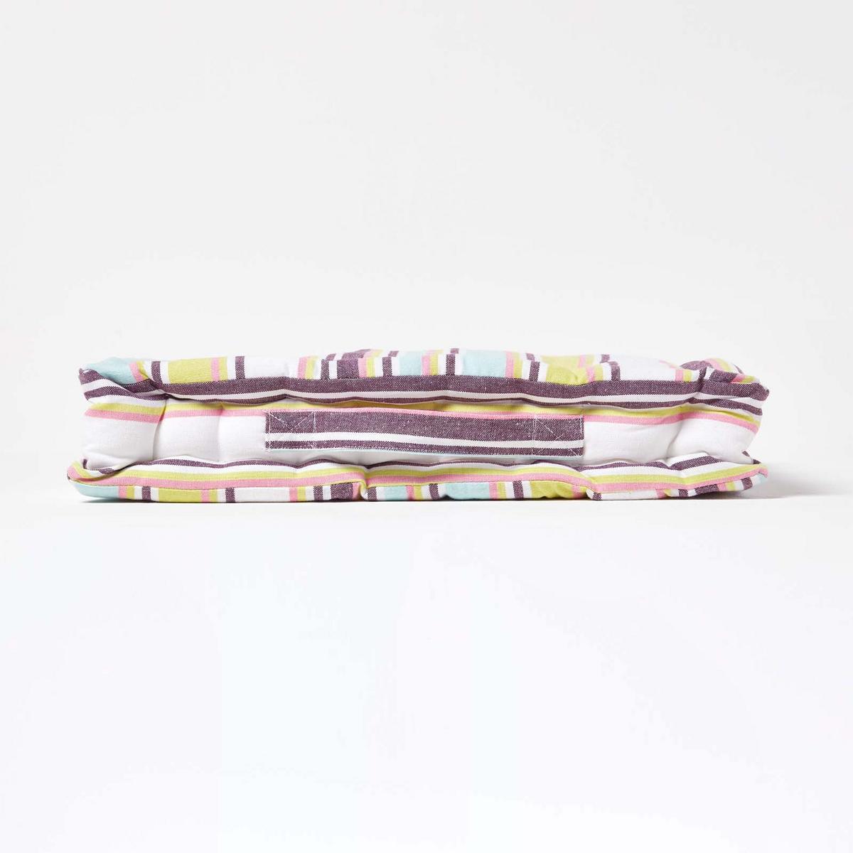 SITZKISSEN Osaka bunt gestreift 40/40/8 cm - Grün, Textil (40/40/8cm) - Homescapes