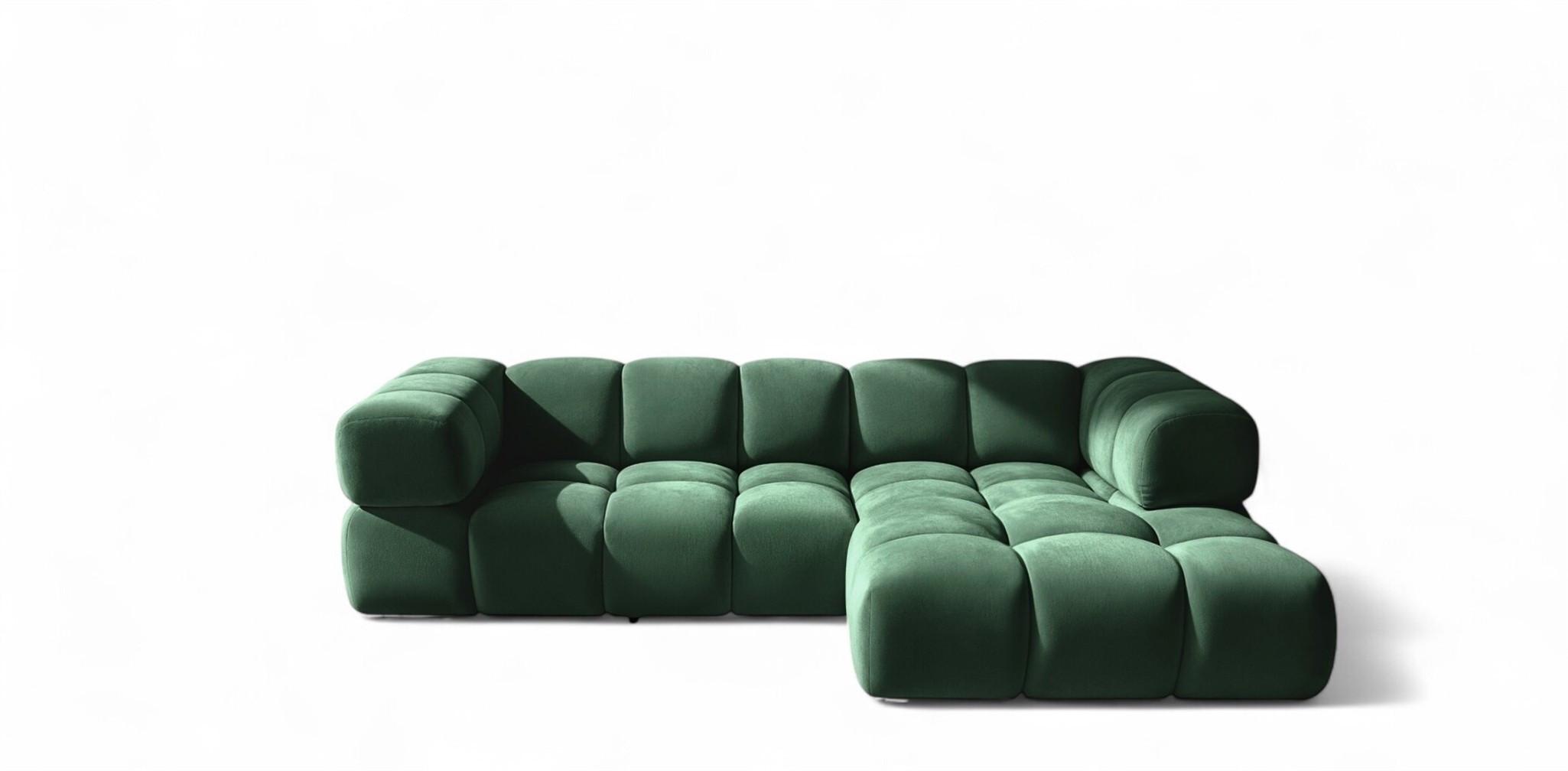 ECKSOFA Blanche In Bluvel - Grün, Holzwerkstoff/Textil (150/280cm) - Fun Möbel