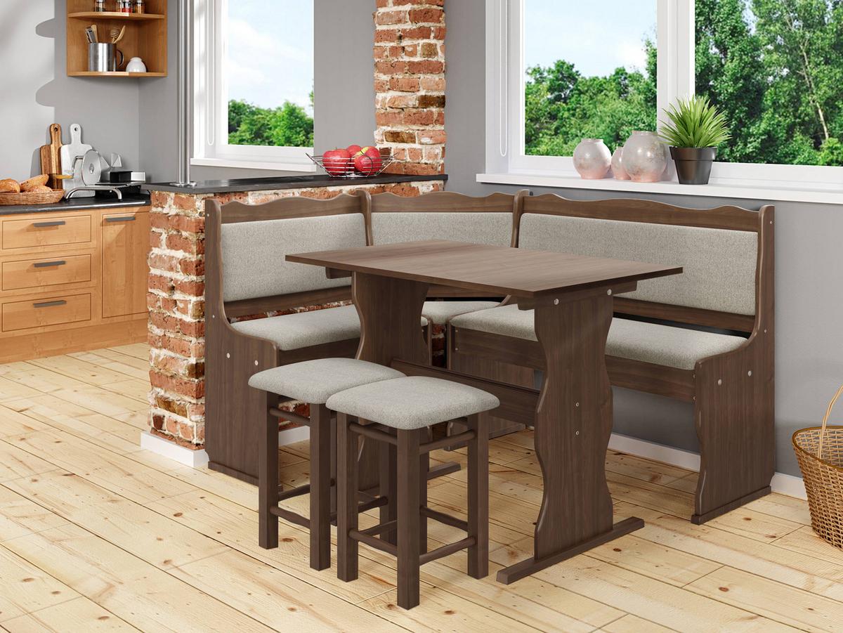 ECKBANKGRUPPE Mini - Hellbraun/Beige, Holz (145/87/105cm) - MIRJAN24