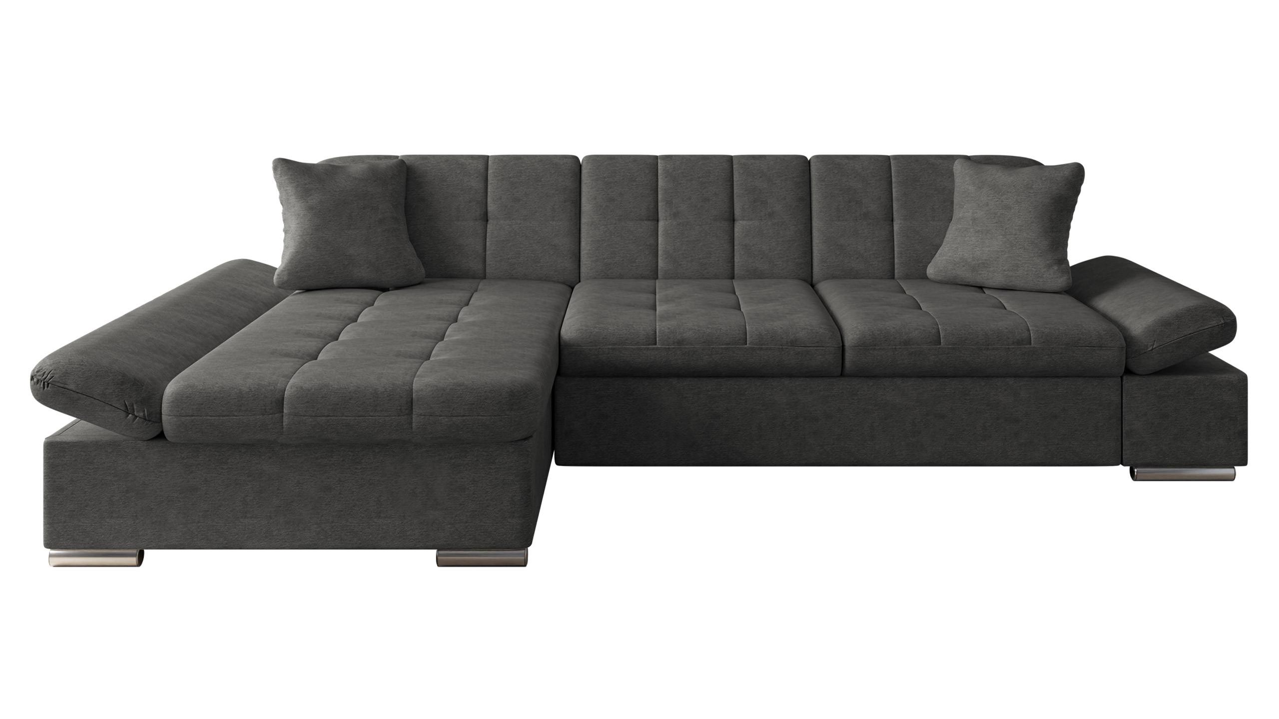 ECKSOFA Montana, Seite: Links - Silberfarben/Grau, Holz/Textil (278/161cm) - MIRJAN24
