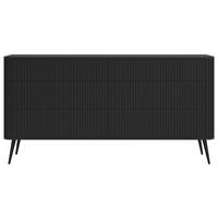 KOMMODE Ovarlo Schwarz mit Metallbeinen 168 cm - Schwarz, Holzwerkstoff/Metall (168/83.8/38cm) - Selsey