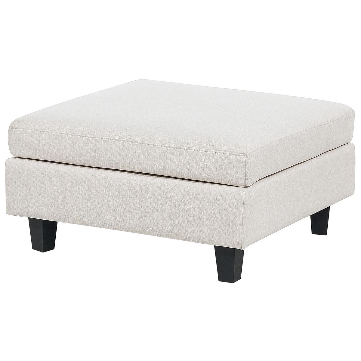 5-SITZER-MODULSOFA U-förmiges Hellbeige Stoff mit Ottomane Unstad - Beige/Schwarz, Textil (228/72/76cm) - Beliani