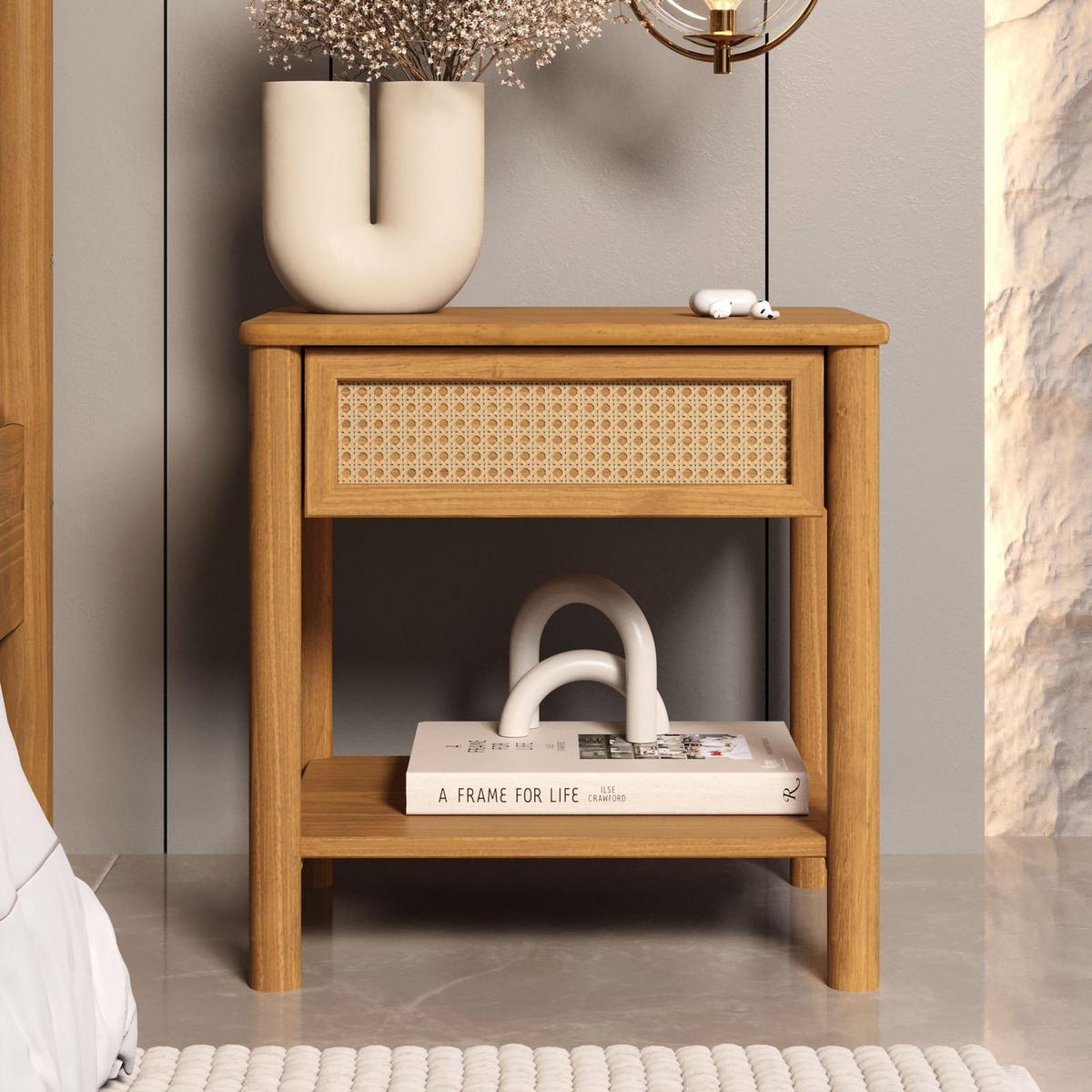 NACHTKOMMODE CEFIRA Eiche - Eichefarben, Holz (50/51/41cm) - IDIMEX