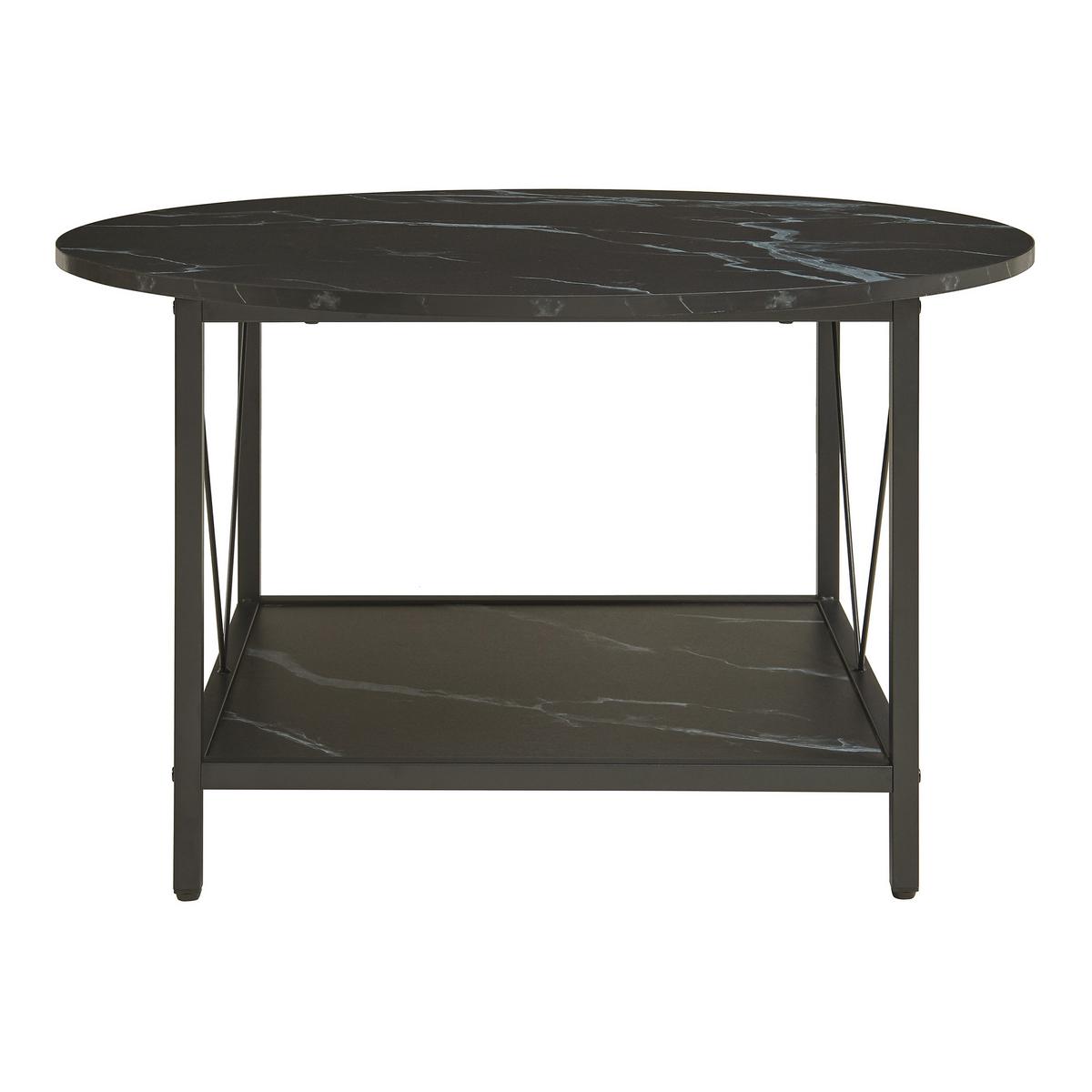 COUCHTISCH Filem 80/46 cm - Schwarz, Holzwerkstoff/Metall (80/80/46cm) - [en.casa]