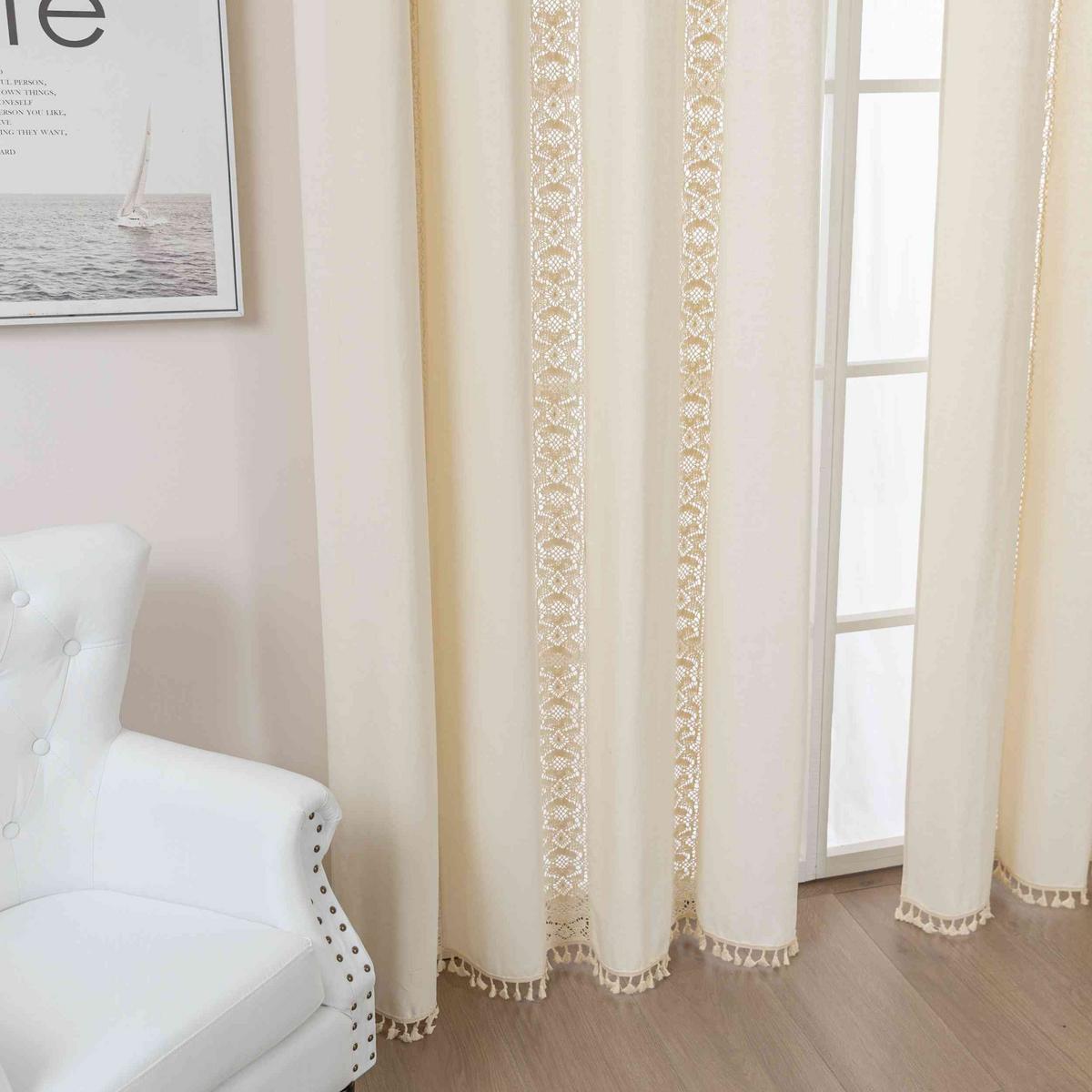 VORHANG OSAKA HxB 245x140 cm - Creme, Textil (140/245cm)