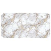BADEMATTE Weiß - Gold - Marmor - Grau 120x60 cm - Weiß, Textil (120/60cm) - OnlyWow