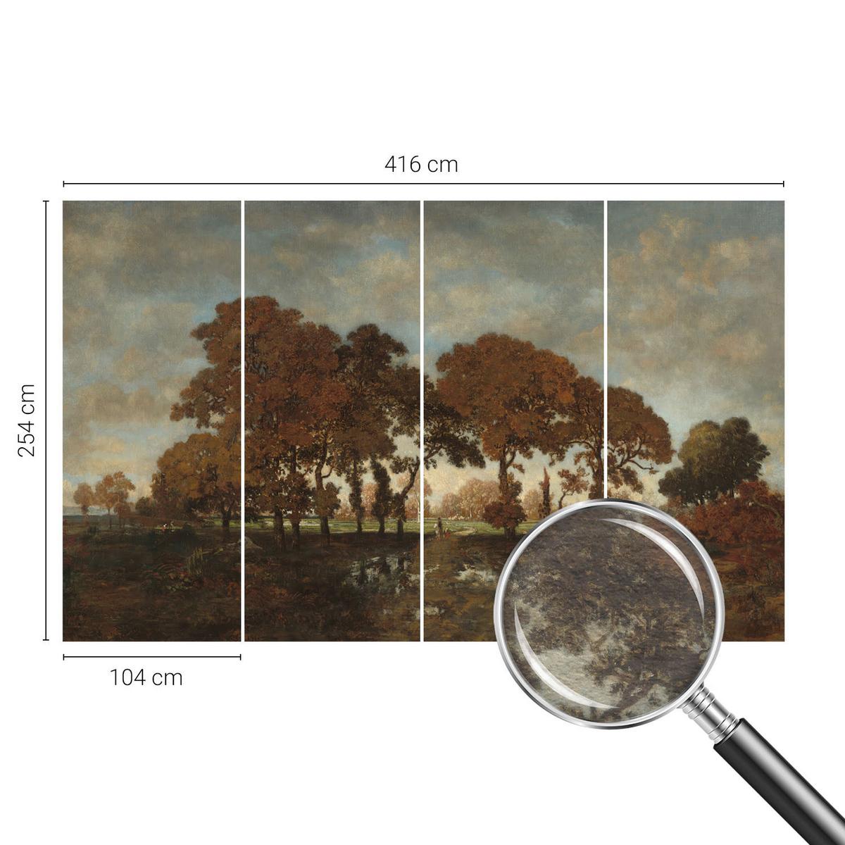 FOTOTAPETE 416x254 cm - Idyllische Landschaft - Weiß, Textil (416/254cm) - Wallfluent