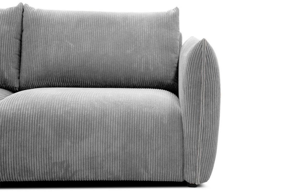 ECKSOFA TAUER 5-Sitzer, hellgrau - Hellgrau/Schwarz, Holzwerkstoff/Kunststoff (173/294cm) - Wozimo