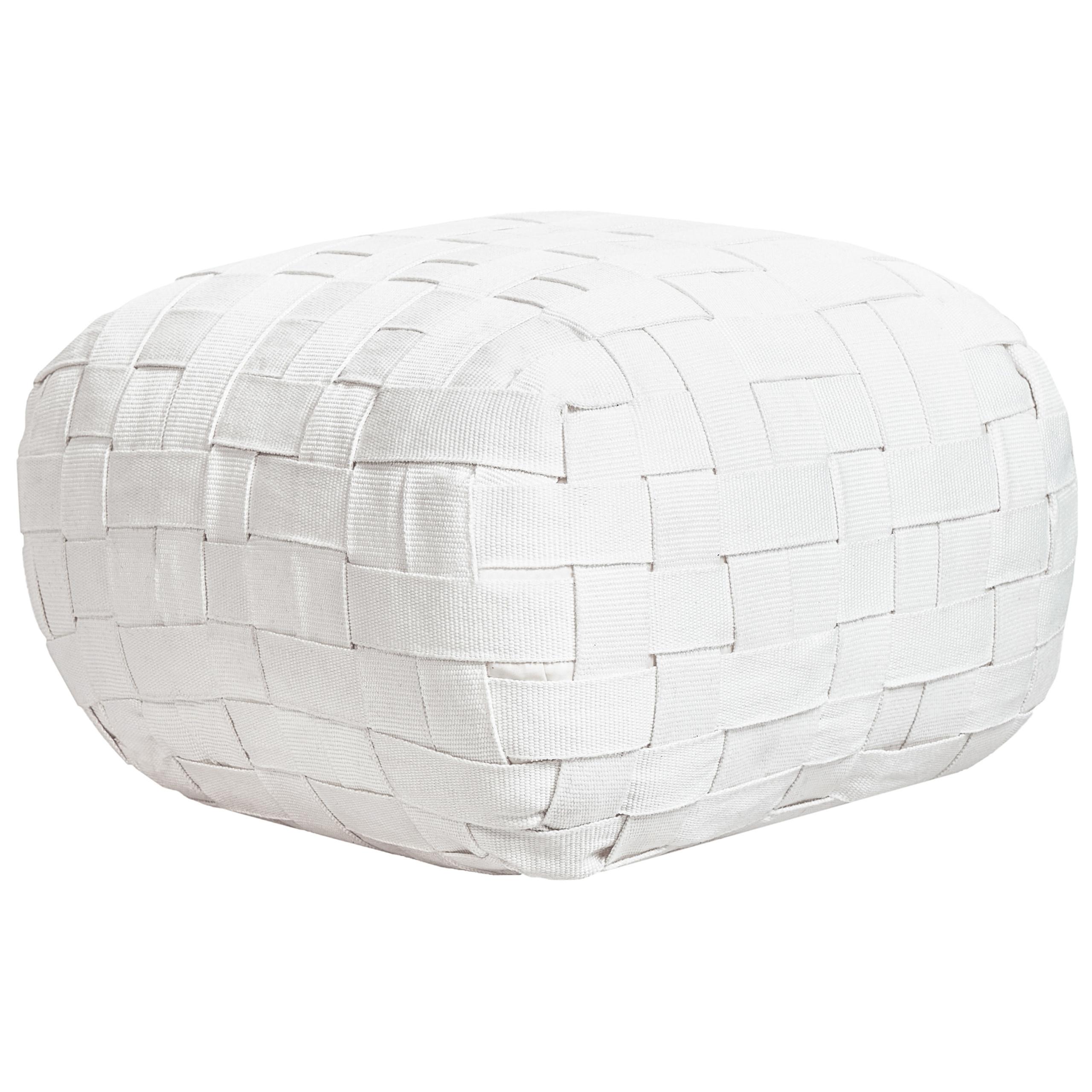 POUF Cremeweiß Bodla - Weiß, Kunststoff (50/30/50cm) - Beliani