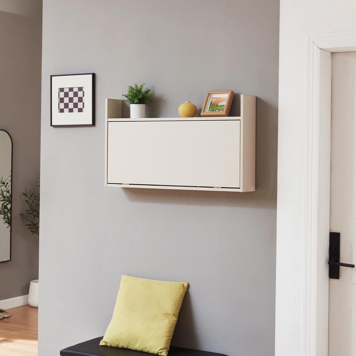 WANDSCHREIBTISCH Rautalampi - Beige, Holzwerkstoff (83/48/14.5cm) - [en.casa]