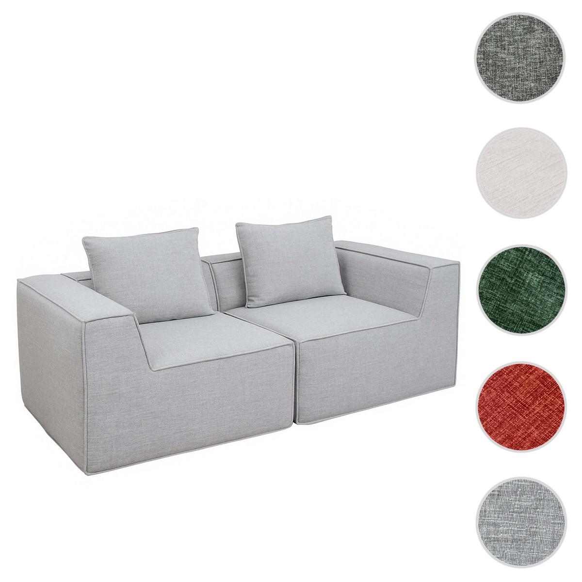 2ER-SOFA Hellgrau - Hellgrau, Textil (194/63/97cm) - MCW