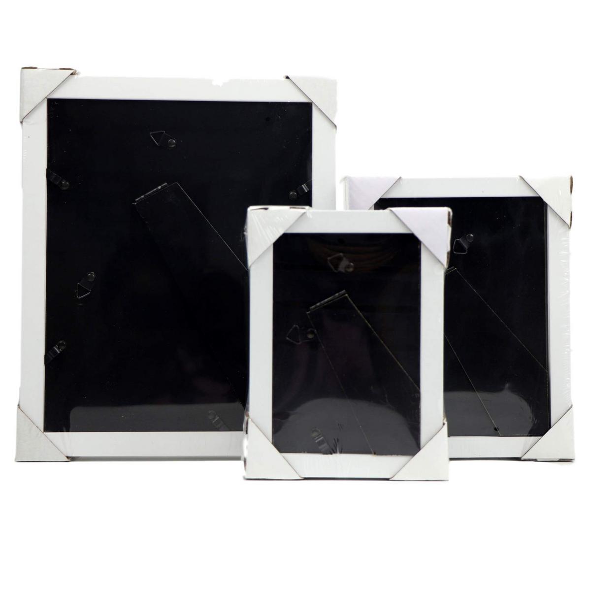 RAHMEN Set mit 10 aus MDF und Acrylglas Schutz und Aussteller für Fotografien, Bilder, Poster, Gemälde Farbe Weiß 20x25, 13x18, 10x15 cm - Weiß, Holz (20/3cm) - Nacnic