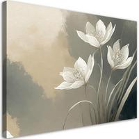 WANDBILD blumen abstrakt beige - Beige, Textil (60/40cm) - Feeby
