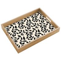 TABLETT Elegant - Gemustert - Schwarz - Beige 40x30 cm - Schwarz, Holz (40/5/5cm) - OnlyWow
