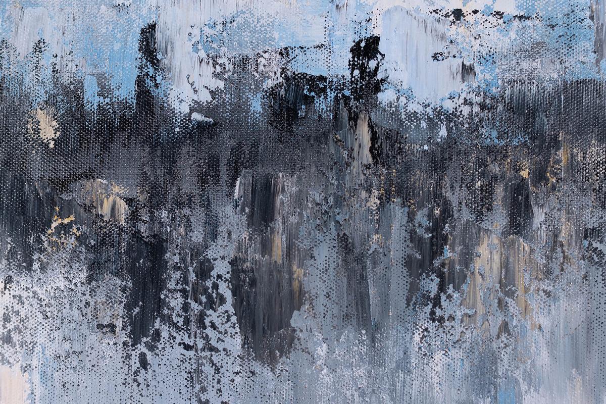 ACRYLBILD HANDGEMALT 100/75 cm - Blau/Weiß, Holz/Textil (100/75cm) - KUNSTLOFT