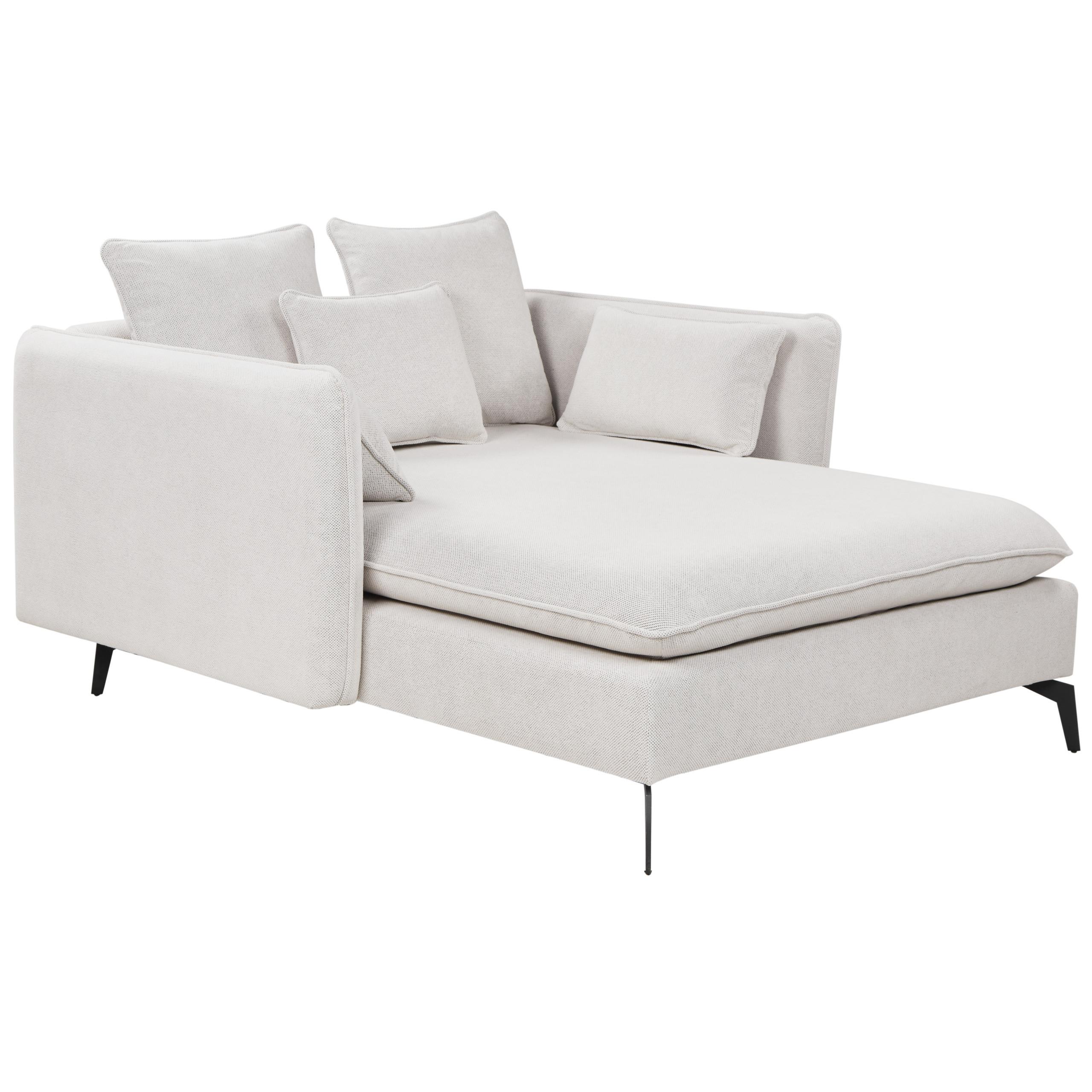 XXL-SESSEL hellbeige/schwarz Charmes - Beige/Schwarz, Textil (124/72/159cm) - Beliani