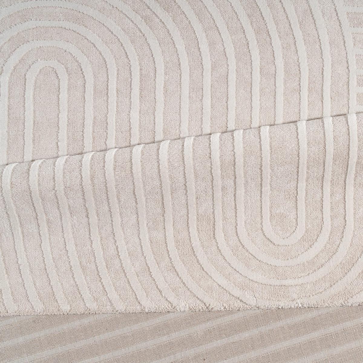 KURZFLORTEPPICH, abstrakt, aus Polyester, Florhöhe 10 mm, Creme, 160 x 220 cm - Creme, Textil (220/160cm) - KADIMA DESIGN