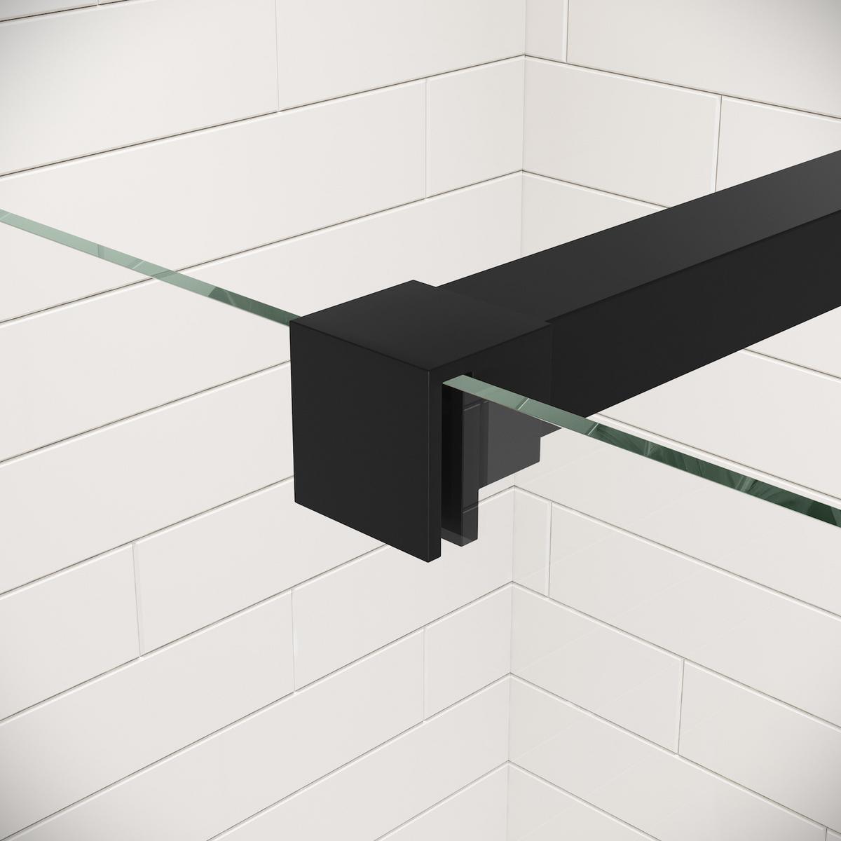 DUSCHWAND Florida - 80 x 200 cm - Schwarz - Walk-In Duschabtrennung aus Sicherheitsglas - Schwarz, Glas (80/200cm) - Badplaats